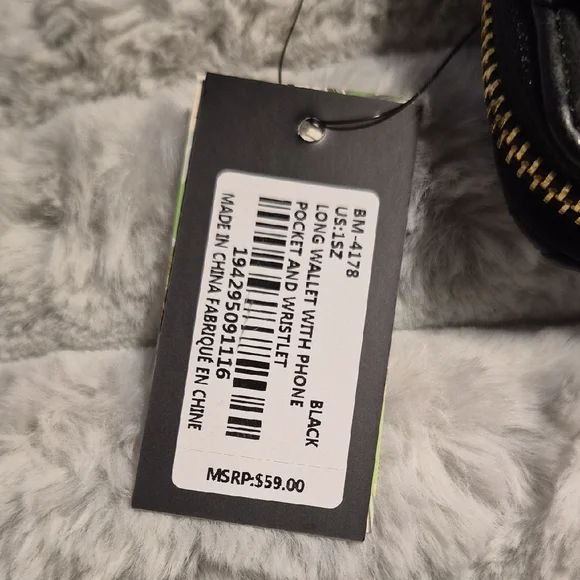 Black Quilted Wallet with Gold Logo - Picture 4 of 4